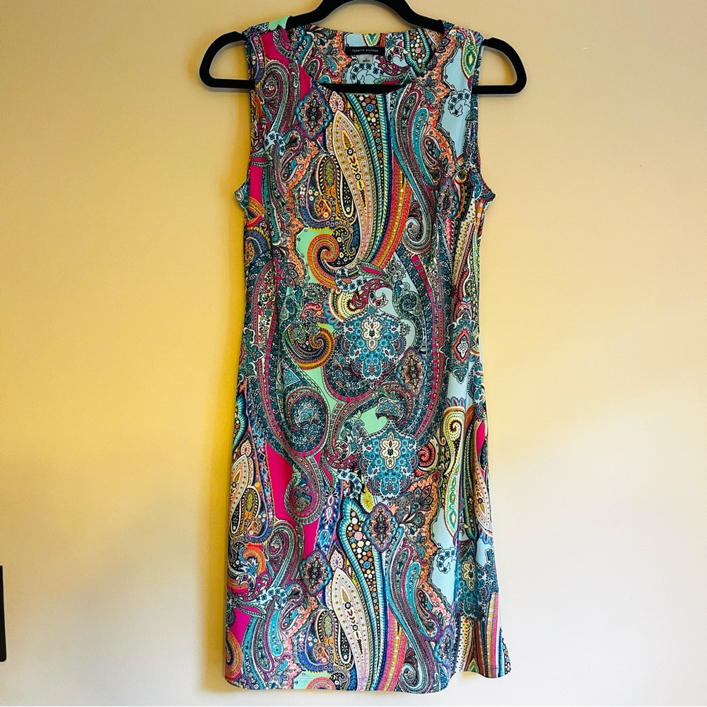 Tommy Hilfiger Colorful Paisley Midi Dress, Boho, Shift Dress, Maximalist, Fall
